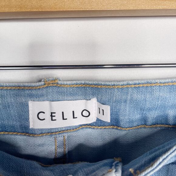 New Cello Size 11 Medium Wash Ripped High Rise Skinny Jeans Distressed Cotton - Picture 8 of 12